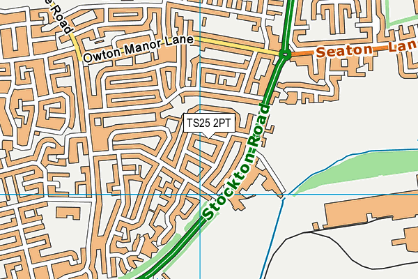 TS25 2PT map - OS VectorMap District (Ordnance Survey)