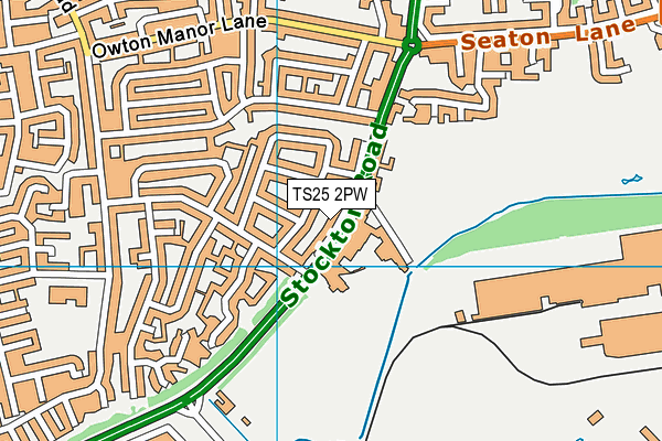 TS25 2PW map - OS VectorMap District (Ordnance Survey)