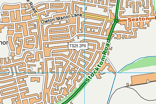 TS25 2PX map - OS VectorMap District (Ordnance Survey)