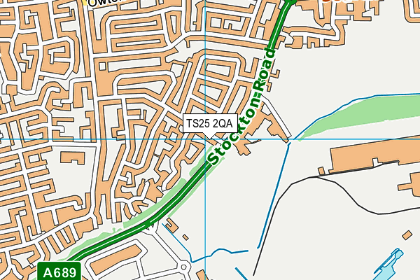 TS25 2QA map - OS VectorMap District (Ordnance Survey)