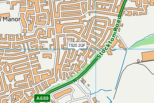 TS25 2QF map - OS VectorMap District (Ordnance Survey)