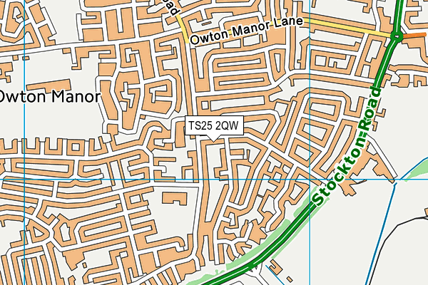 TS25 2QW map - OS VectorMap District (Ordnance Survey)