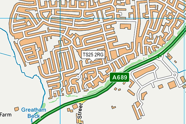 TS25 2RG map - OS VectorMap District (Ordnance Survey)