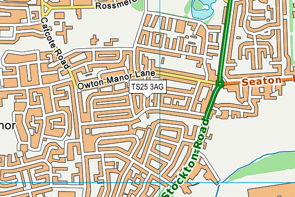 TS25 3AG map - OS VectorMap District (Ordnance Survey)