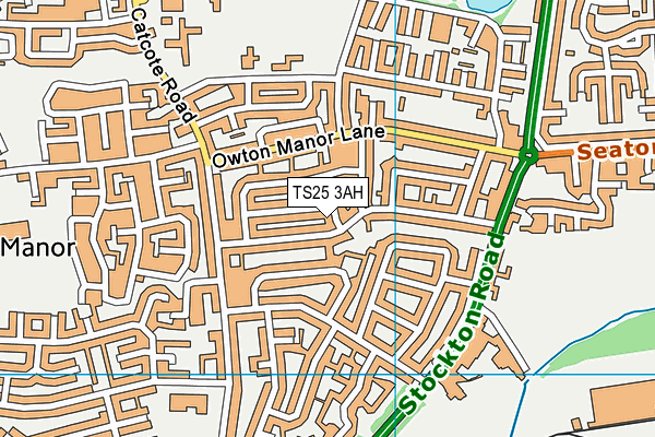 TS25 3AH map - OS VectorMap District (Ordnance Survey)