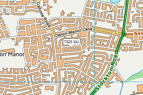 TS25 3AJ map - OS VectorMap District (Ordnance Survey)