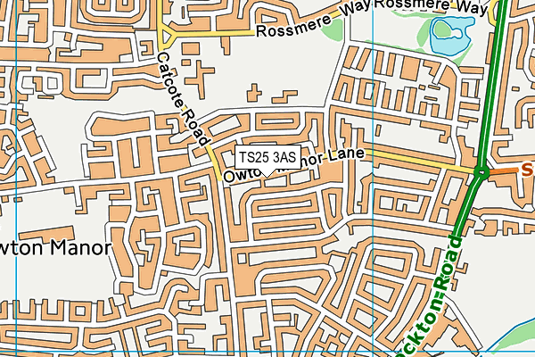 TS25 3AS map - OS VectorMap District (Ordnance Survey)
