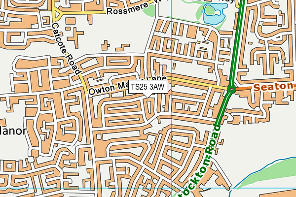 TS25 3AW map - OS VectorMap District (Ordnance Survey)
