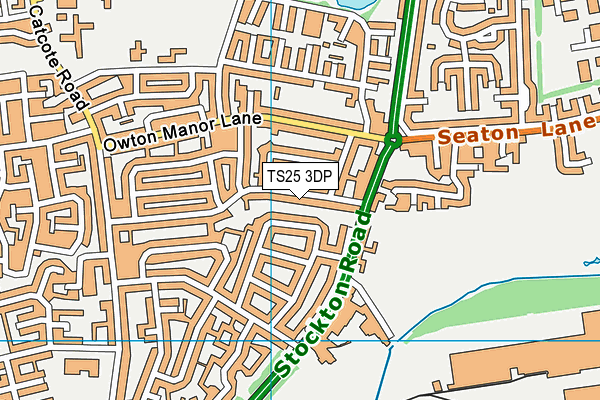 TS25 3DP map - OS VectorMap District (Ordnance Survey)