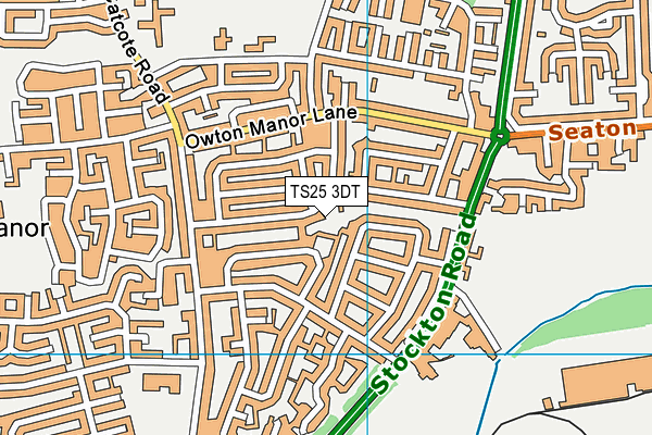TS25 3DT map - OS VectorMap District (Ordnance Survey)