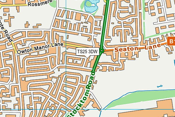 TS25 3DW map - OS VectorMap District (Ordnance Survey)