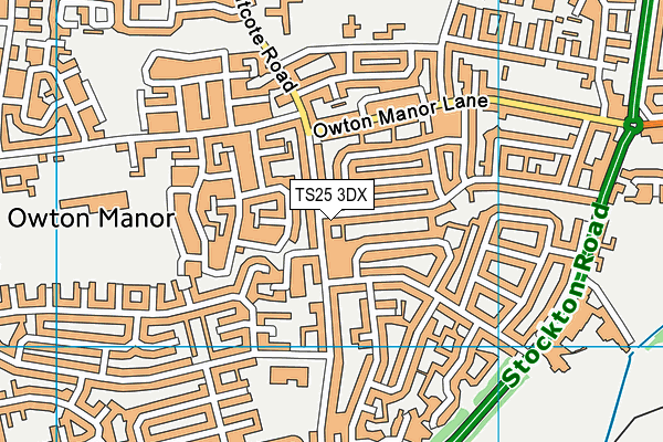 TS25 3DX map - OS VectorMap District (Ordnance Survey)