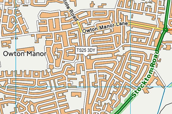 TS25 3DY map - OS VectorMap District (Ordnance Survey)