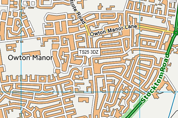 TS25 3DZ map - OS VectorMap District (Ordnance Survey)