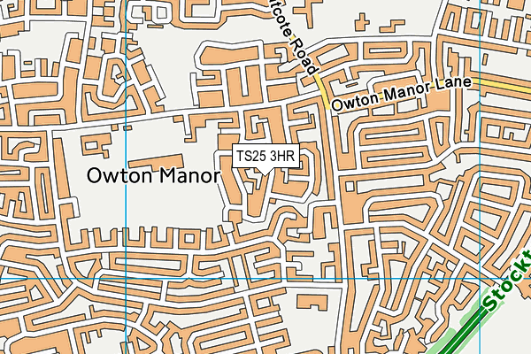 TS25 3HR map - OS VectorMap District (Ordnance Survey)