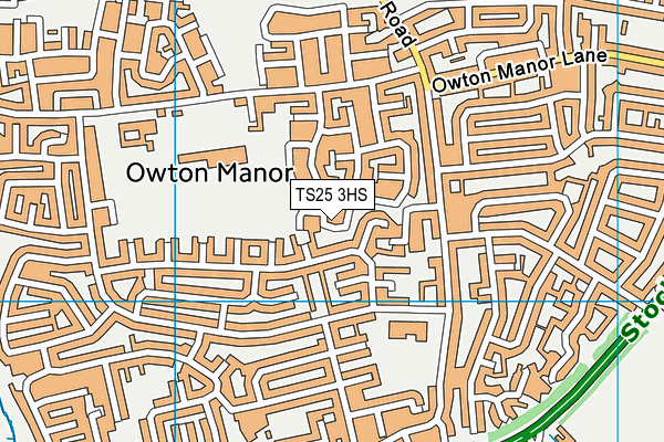 TS25 3HS map - OS VectorMap District (Ordnance Survey)