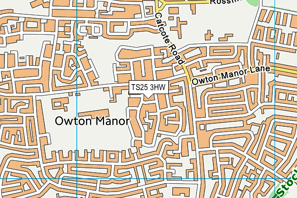 TS25 3HW map - OS VectorMap District (Ordnance Survey)