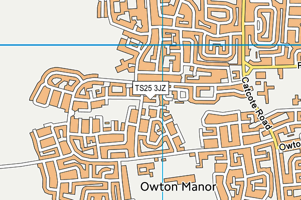 TS25 3JZ map - OS VectorMap District (Ordnance Survey)
