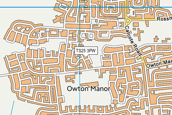 TS25 3PW map - OS VectorMap District (Ordnance Survey)