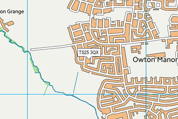TS25 3QX map - OS VectorMap District (Ordnance Survey)
