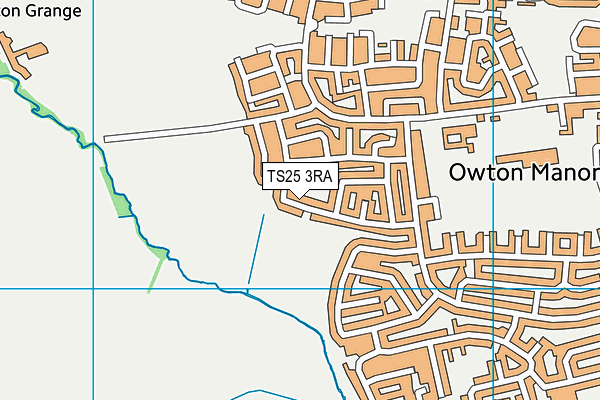 TS25 3RA map - OS VectorMap District (Ordnance Survey)