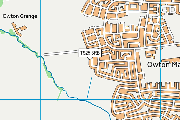 TS25 3RB map - OS VectorMap District (Ordnance Survey)