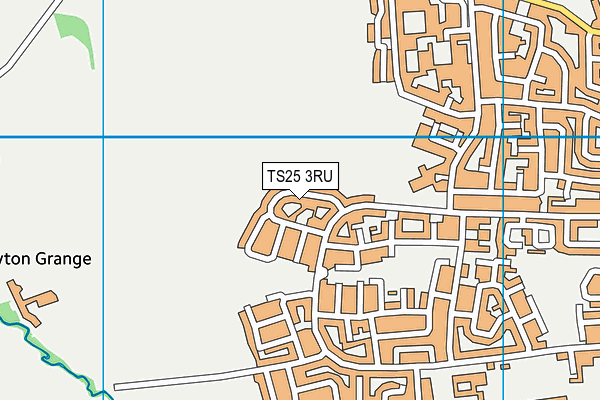 TS25 3RU map - OS VectorMap District (Ordnance Survey)