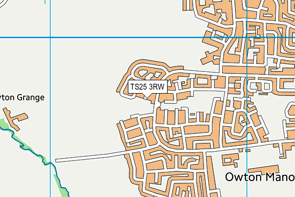 TS25 3RW map - OS VectorMap District (Ordnance Survey)