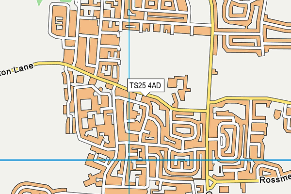 TS25 4AD map - OS VectorMap District (Ordnance Survey)