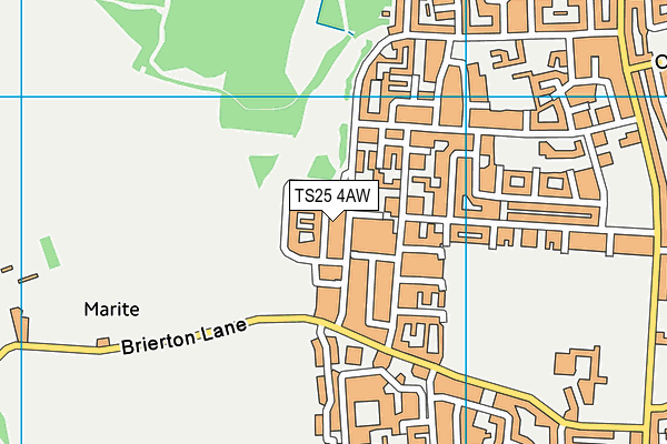 TS25 4AW map - OS VectorMap District (Ordnance Survey)