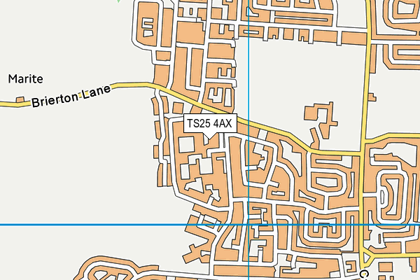 TS25 4AX map - OS VectorMap District (Ordnance Survey)