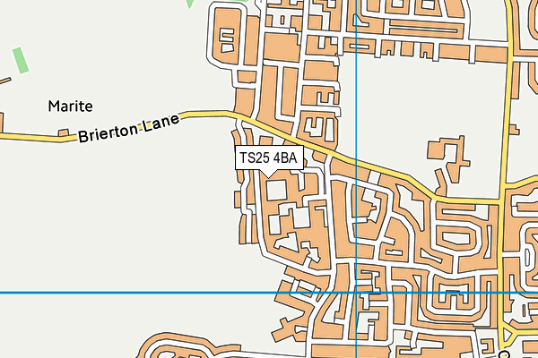 TS25 4BA map - OS VectorMap District (Ordnance Survey)