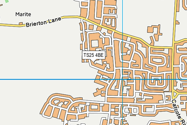 TS25 4BE map - OS VectorMap District (Ordnance Survey)