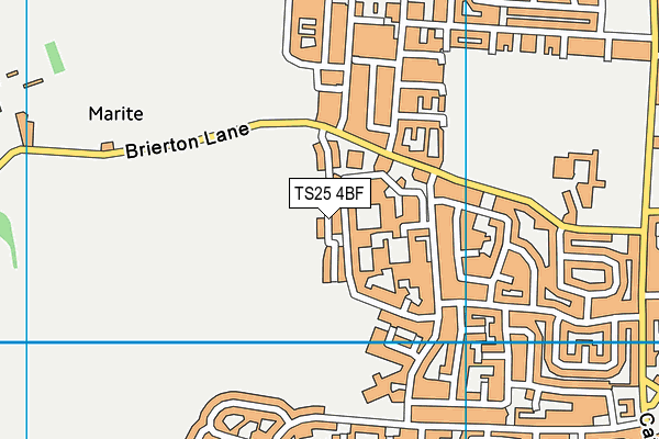 TS25 4BF map - OS VectorMap District (Ordnance Survey)