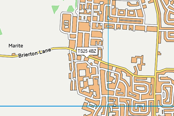 TS25 4BZ map - OS VectorMap District (Ordnance Survey)