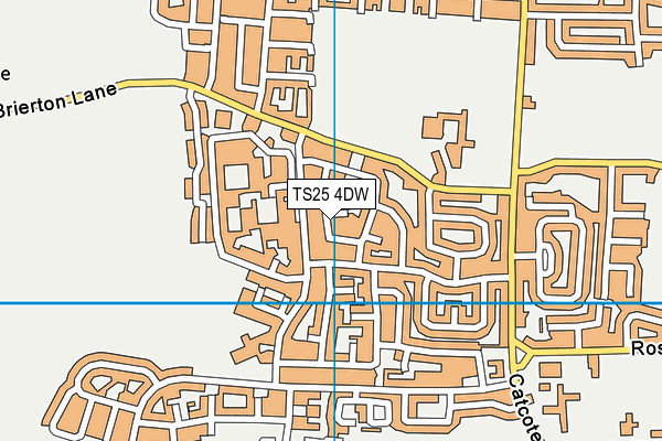 TS25 4DW map - OS VectorMap District (Ordnance Survey)