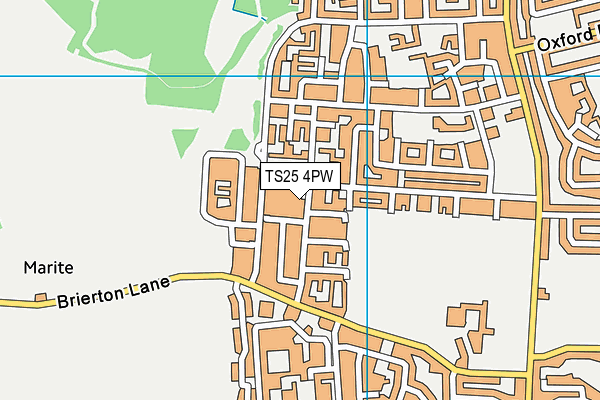 TS25 4PW map - OS VectorMap District (Ordnance Survey)