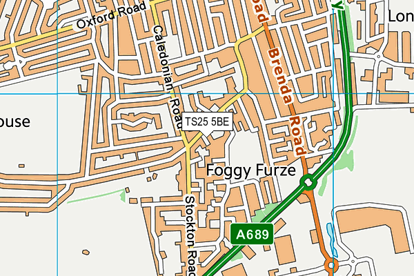 TS25 5BE map - OS VectorMap District (Ordnance Survey)