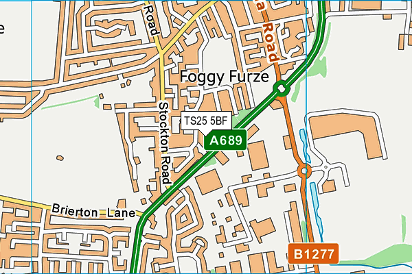 TS25 5BF map - OS VectorMap District (Ordnance Survey)