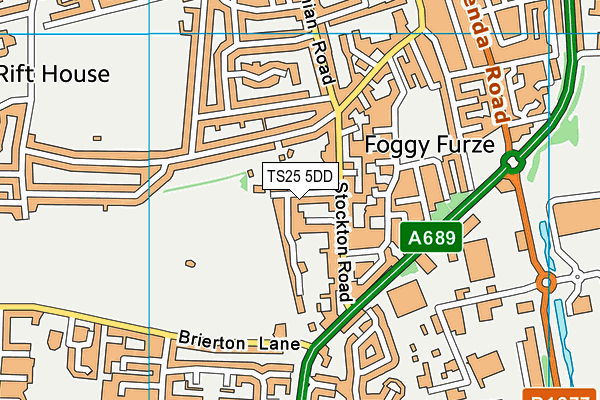 TS25 5DD map - OS VectorMap District (Ordnance Survey)