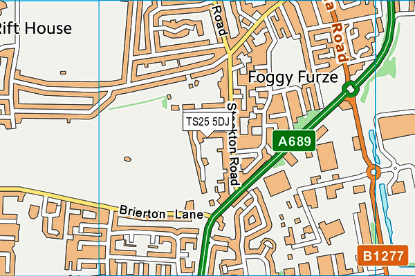 TS25 5DJ map - OS VectorMap District (Ordnance Survey)