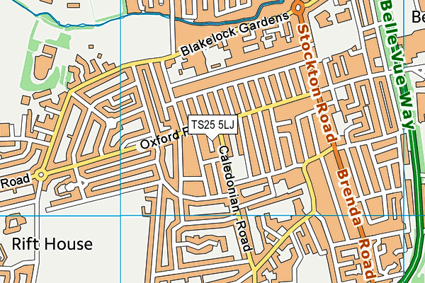 TS25 5LJ map - OS VectorMap District (Ordnance Survey)
