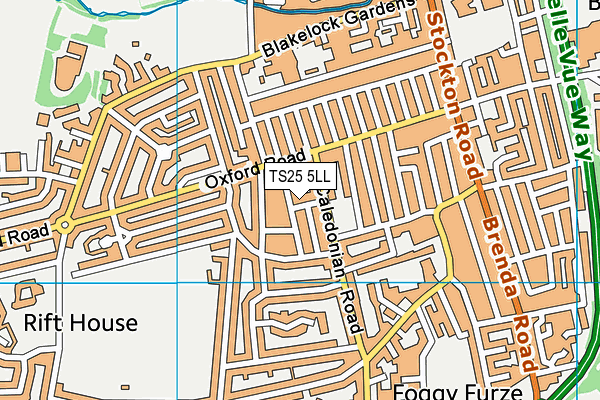 TS25 5LL map - OS VectorMap District (Ordnance Survey)