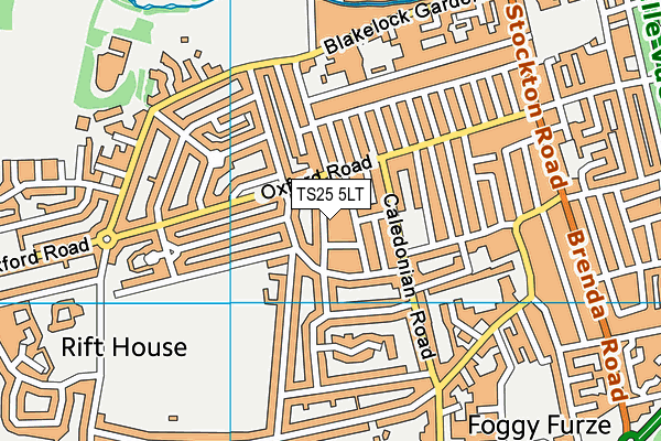 TS25 5LT map - OS VectorMap District (Ordnance Survey)
