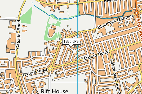 TS25 5PB map - OS VectorMap District (Ordnance Survey)