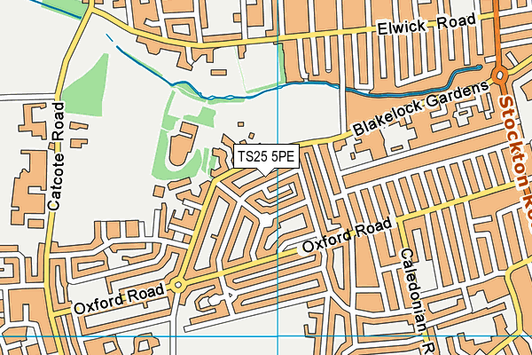 TS25 5PE map - OS VectorMap District (Ordnance Survey)