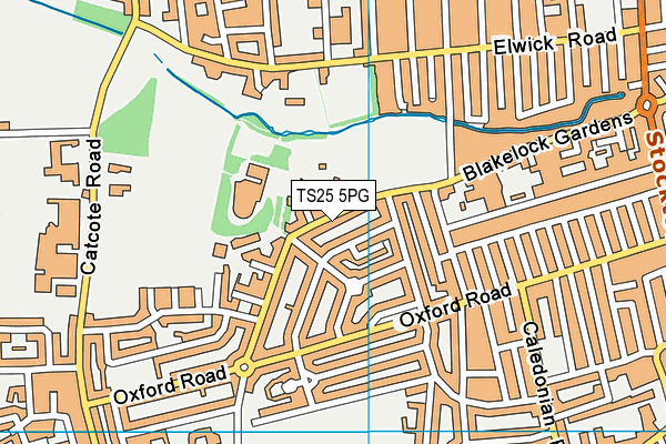 TS25 5PG map - OS VectorMap District (Ordnance Survey)