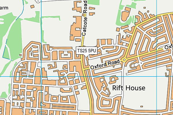 TS25 5PU map - OS VectorMap District (Ordnance Survey)