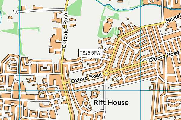 TS25 5PW map - OS VectorMap District (Ordnance Survey)