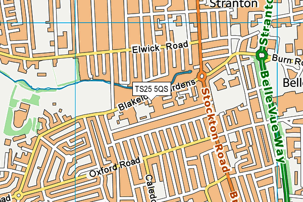 TS25 5QS map - OS VectorMap District (Ordnance Survey)